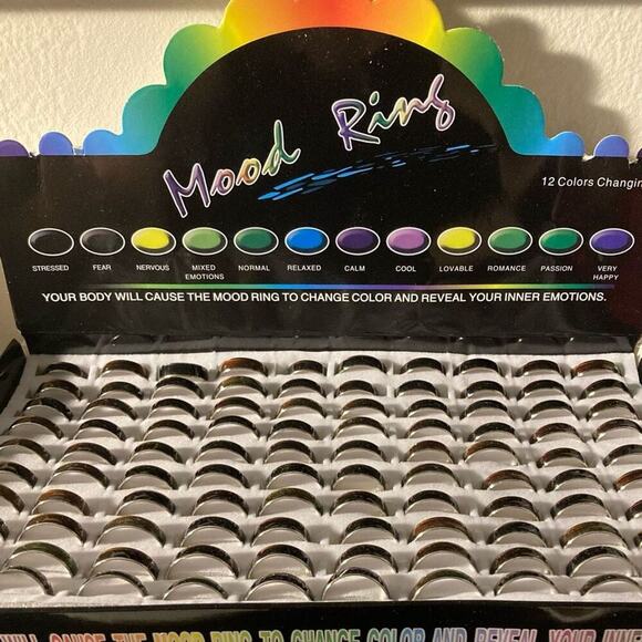 Mood ring thermal color, changing wedding band style ring 10 unisex - Picture 7 of 7